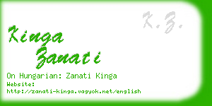 kinga zanati business card